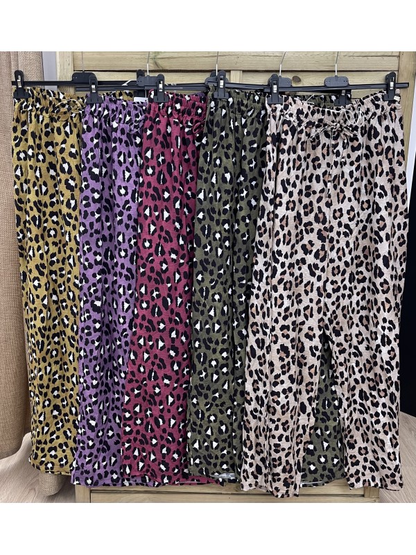 Pantalon recto de leopardo