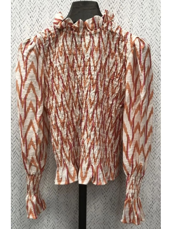 Camisa fruncida estampado picos 2