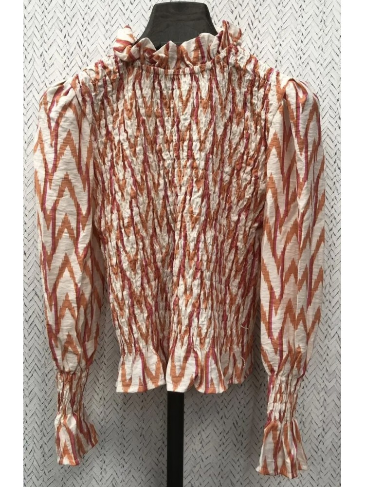 Camisa fruncida estampado picos