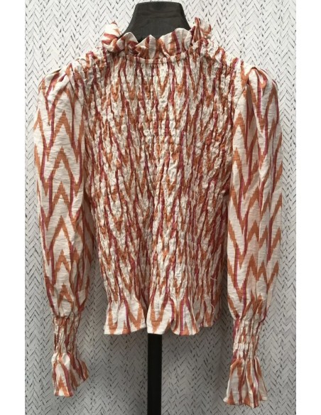 Camisa fruncida estampado picos