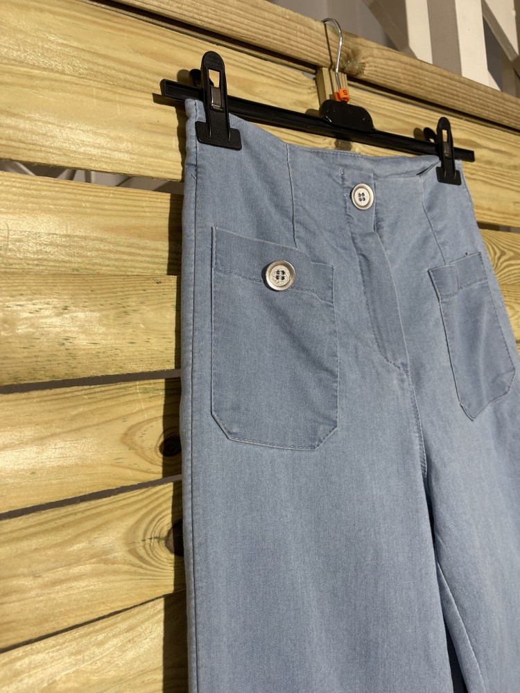 Pantalon rectos con boton bolsillo