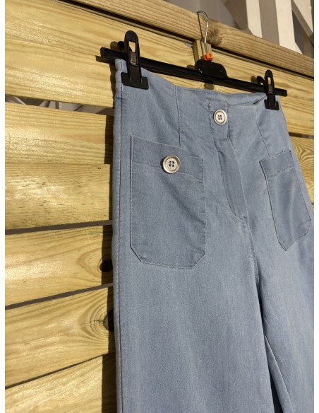 Pantalon rectos con boton bolsillo