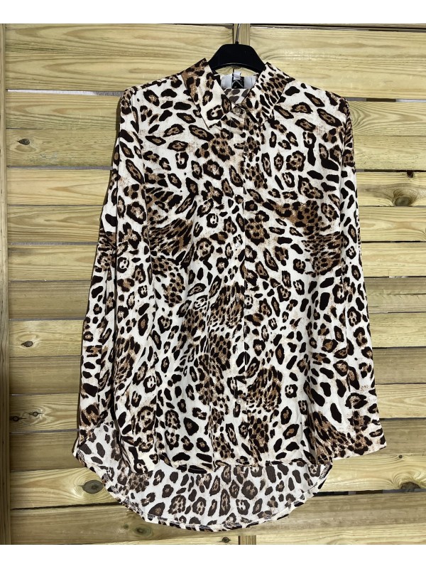 Maxi camisa de leopardo