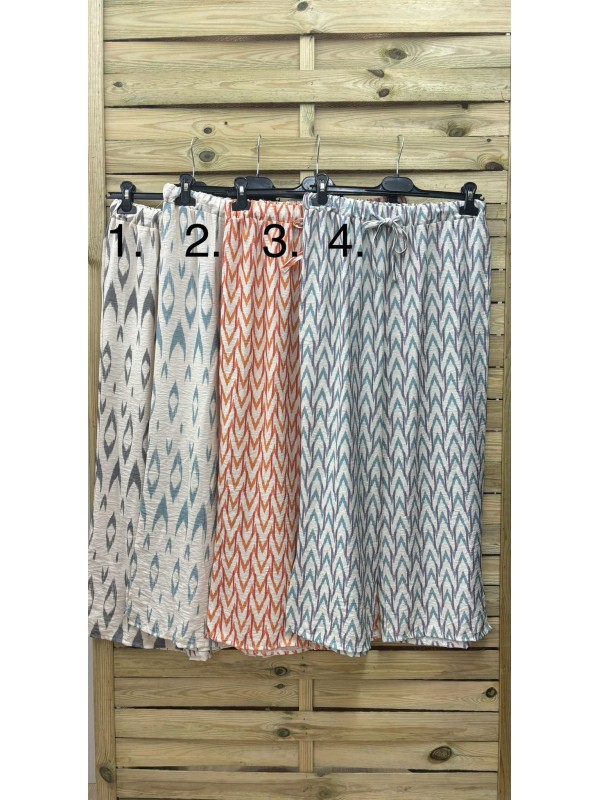 Pantalon recto con cordon estampado 2