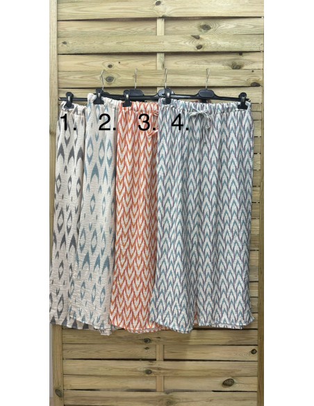 Pantalon recto con cordon estampado