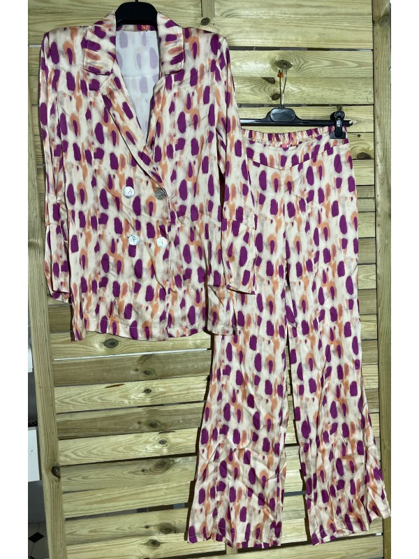 Traje de chaqueta manchas bicolor 2