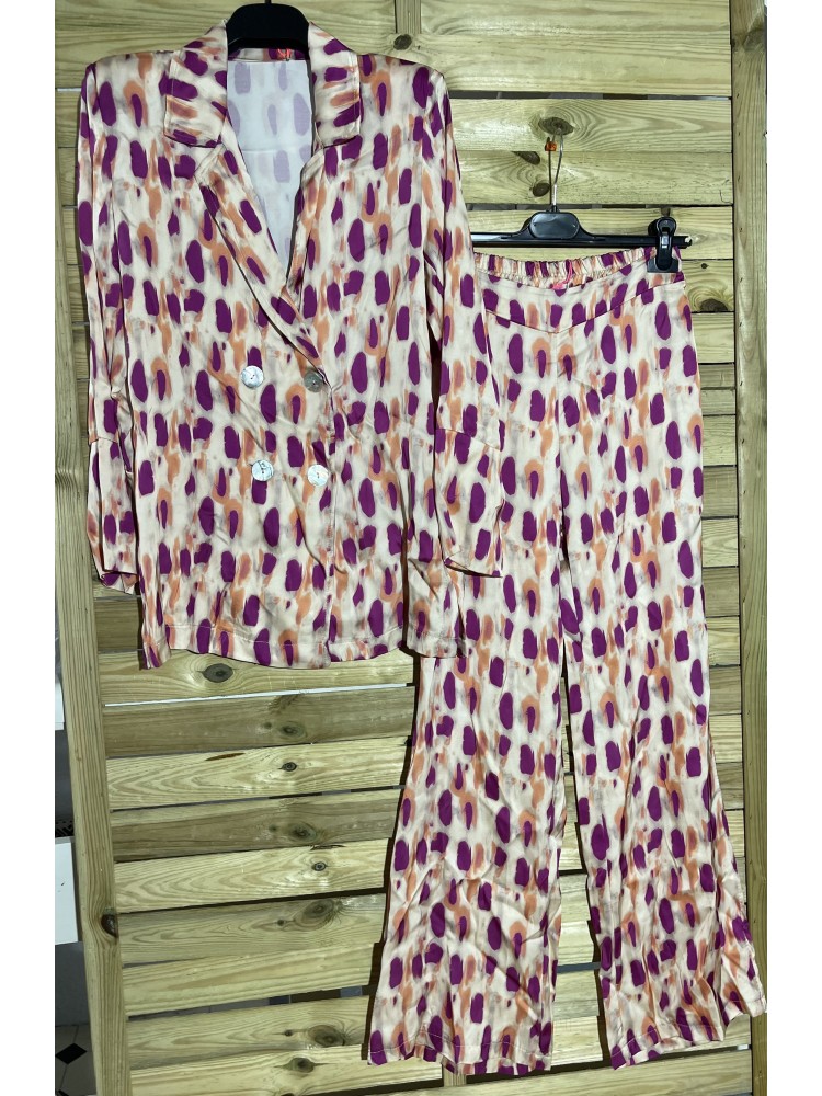 Traje de chaqueta manchas bicolor