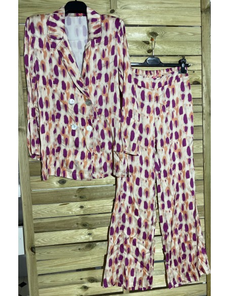 Traje de chaqueta manchas bicolor