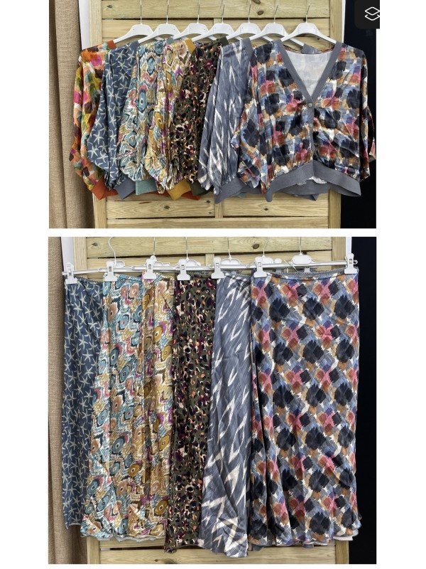 falda estampada saten midi