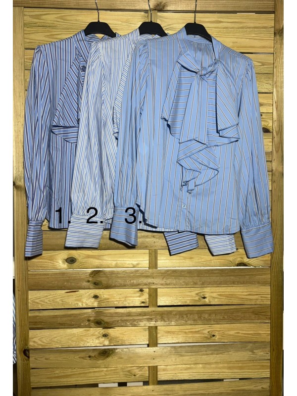 Camisa de rayas con lazo y volante
