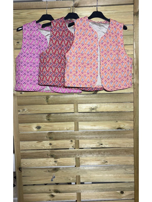 Chaleco estampado ramos de flores