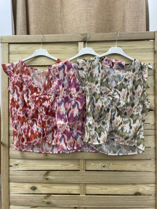 camisa de sisa con frunce en pecho tie dye