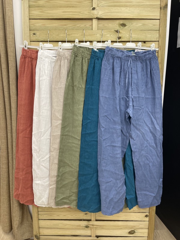 Pantalón de lino con cordón