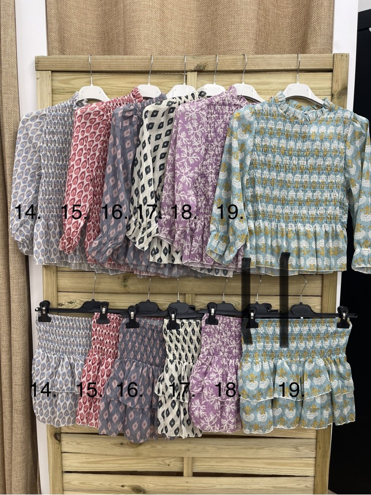 camisa fruncida de gasa con brillito