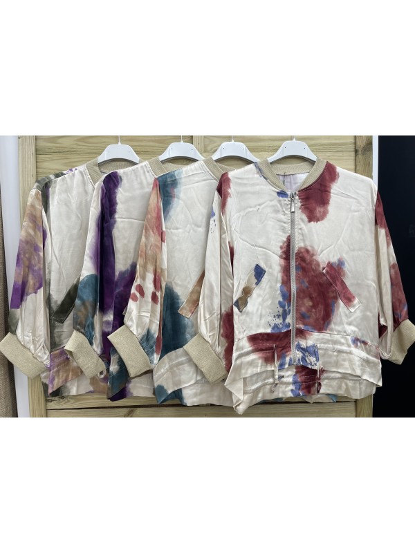 Bomber cuello dorado manchas