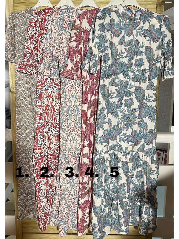 vestido estampado doble corte