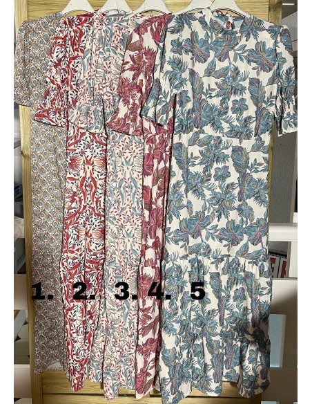 vestido estampado doble corte