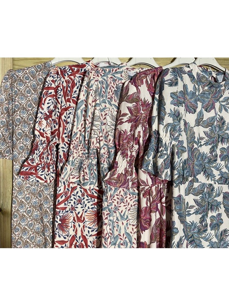 vestido estampado doble corte