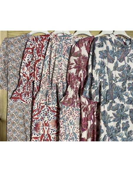 vestido estampado doble corte