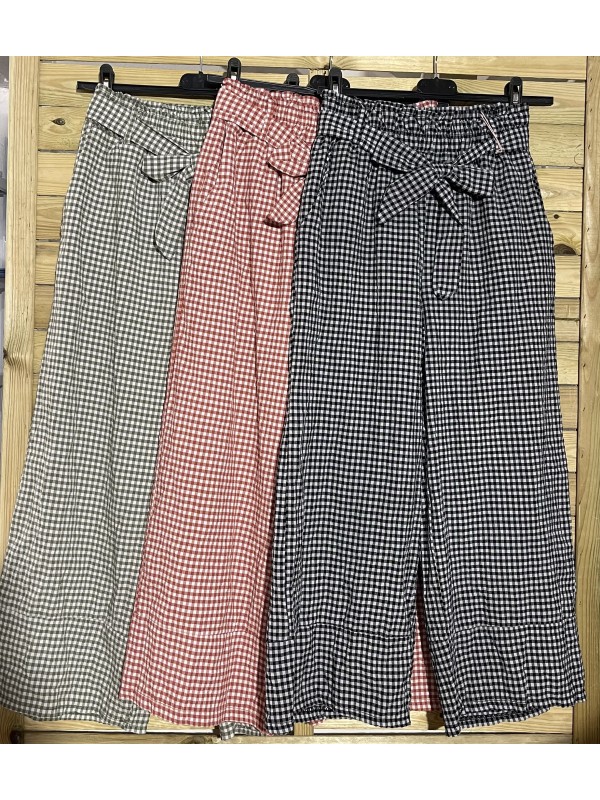 pantalon culotte vichy