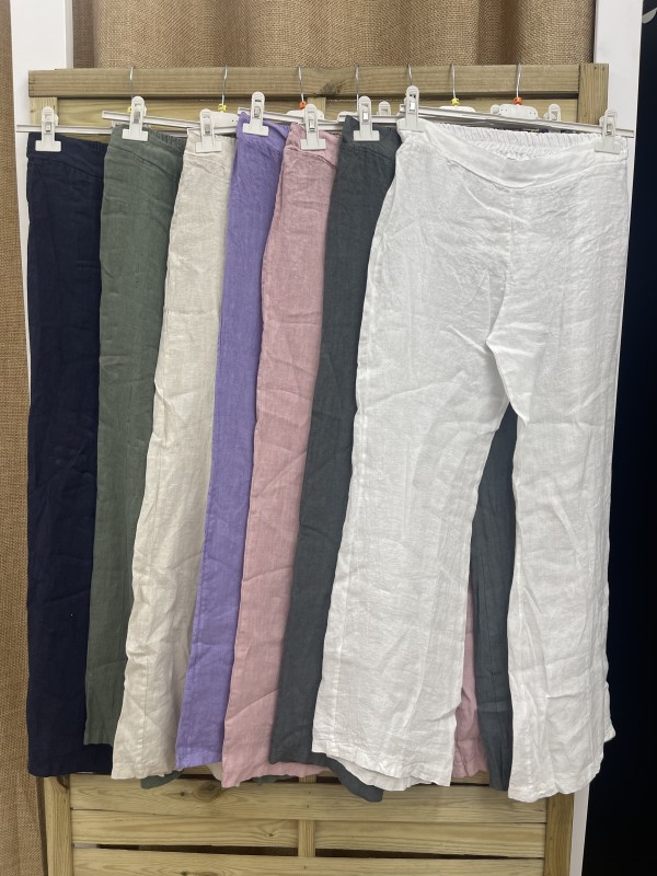 pantalon recto de lino