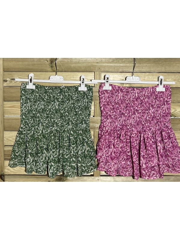 falda mini de gasa petalos