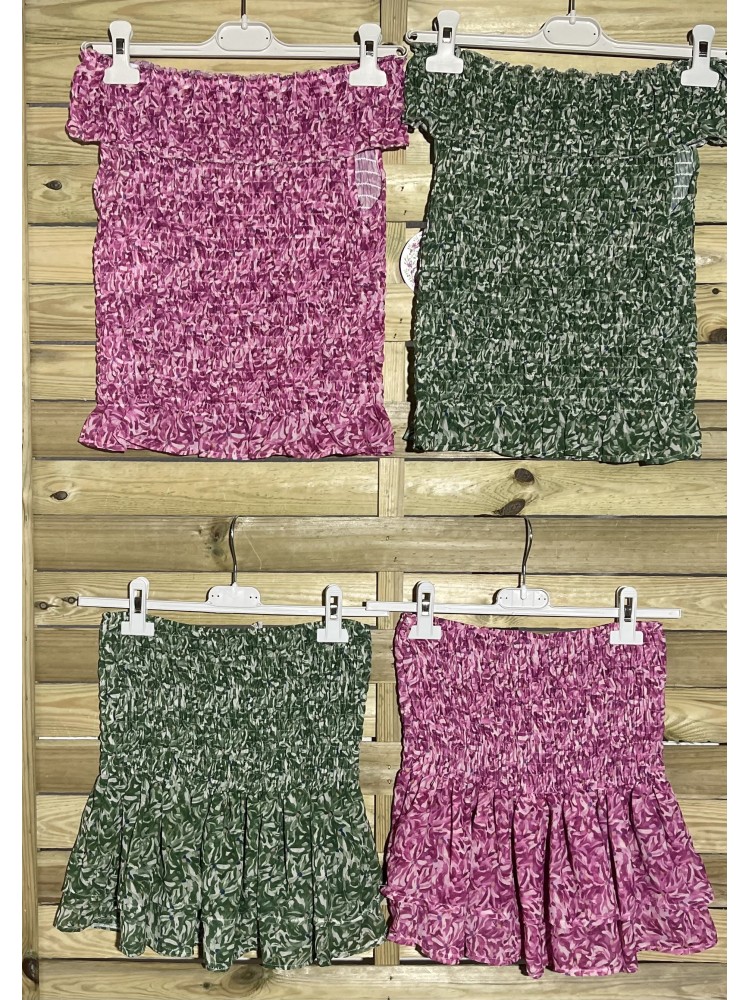 falda mini de gasa petalos