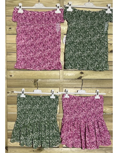 top fruncido de gasa petalos