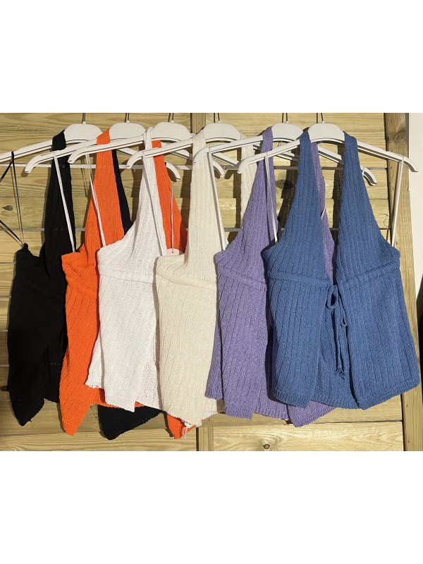 Top de hilo parte delantera abierta