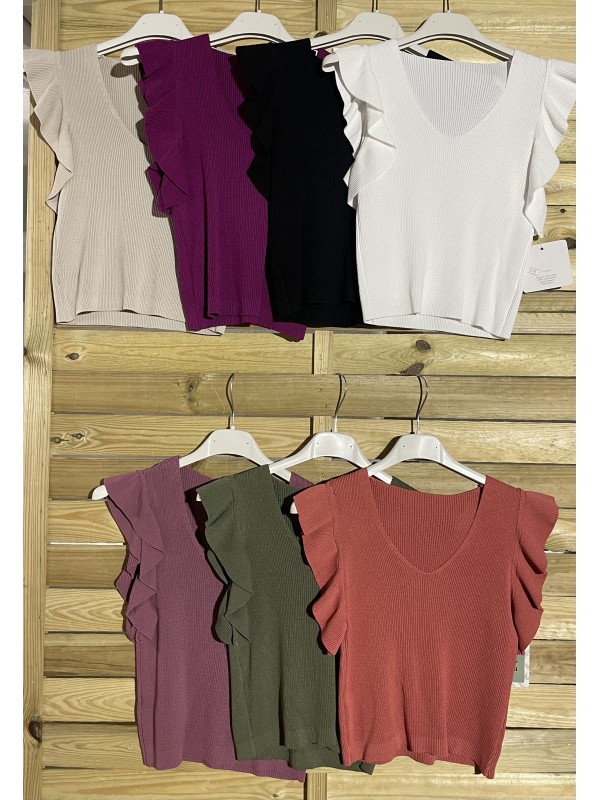 top de punto con volantito en sisa