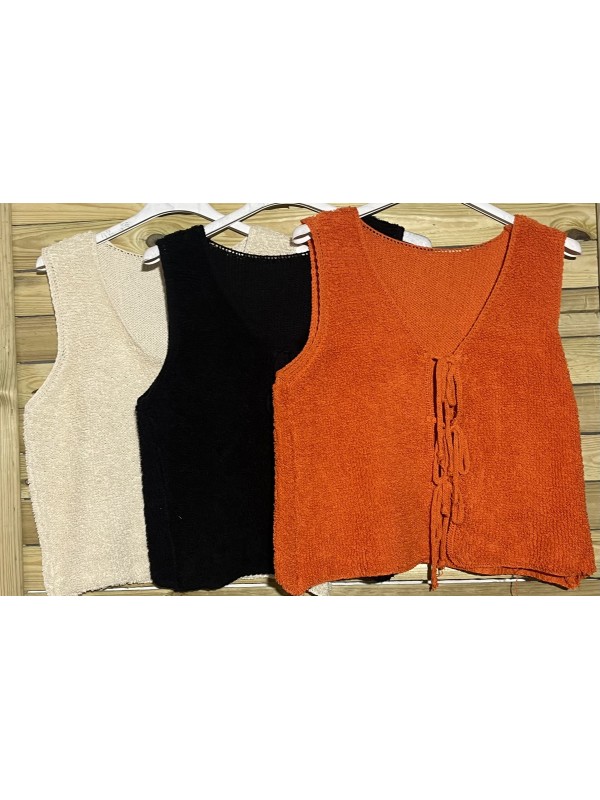 Chaleco de rizo doble lazo