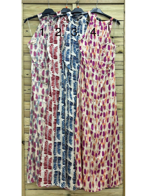 Vestido estampado de saten halter