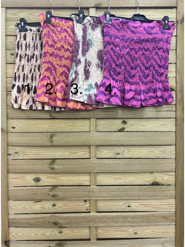 top fruncido de saten palabra de honor