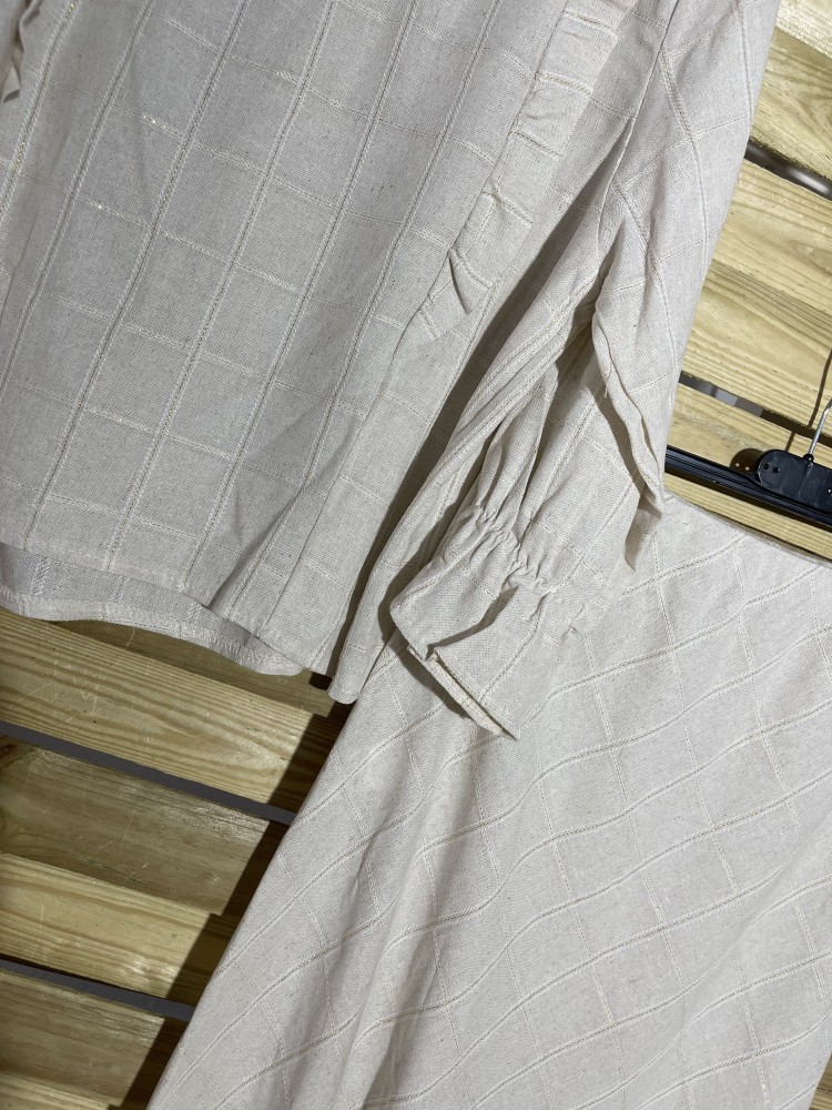 Falda de lino cuadro fino con hilo de brillito