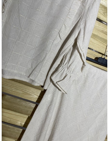 Falda de lino cuadro fino con hilo de brillito