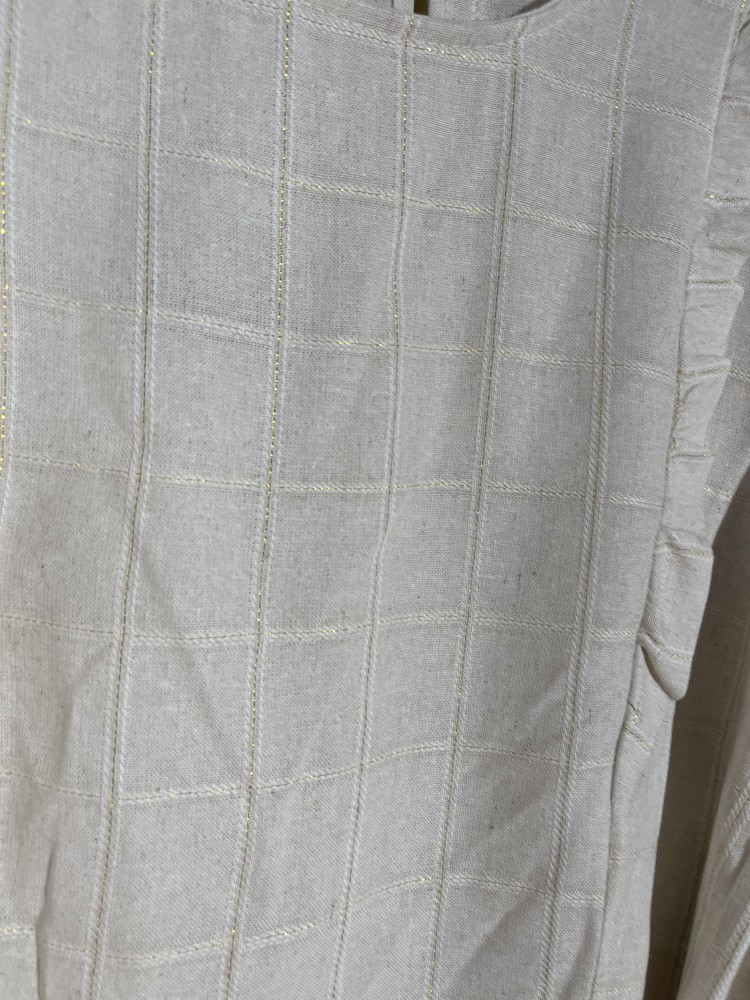 Falda de lino cuadro fino con hilo de brillito