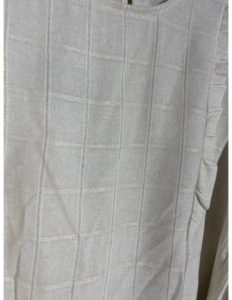 Falda de lino cuadro fino con hilo de brillito