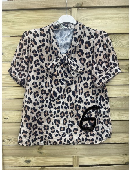 Camisa estampada lazo de manga corta