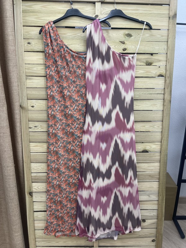 vestido asimetrico de tul