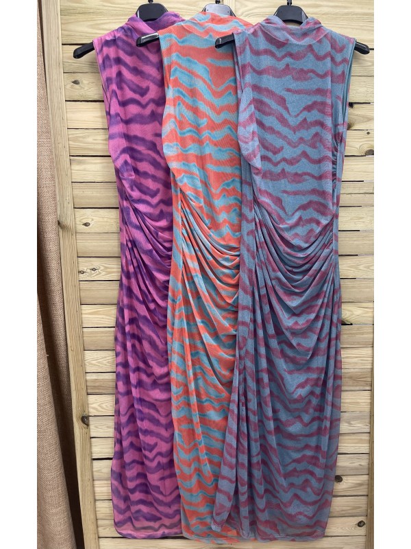 vestido de tul de sisa cebra