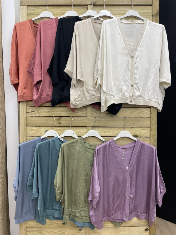 Rebeca satén bordes de punto