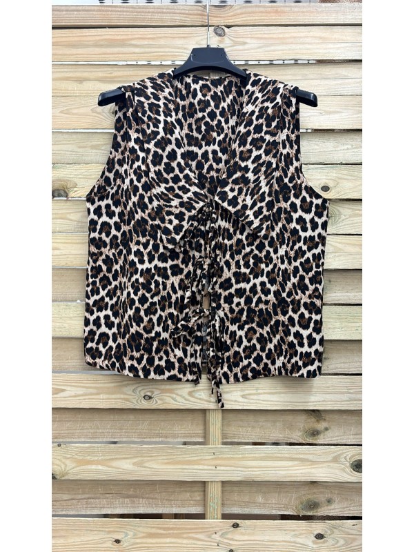 Chaleco leopardo triple lazo y picos
