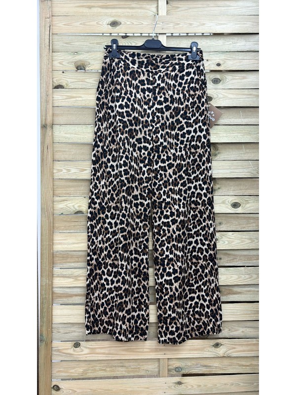 Pantalón recto leopardo