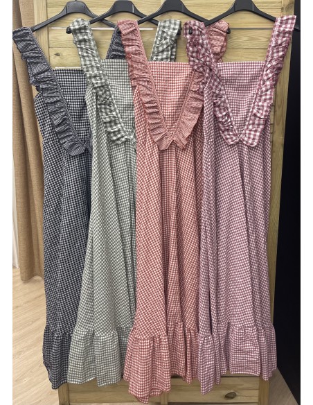 vestido vichy volantito en sisa