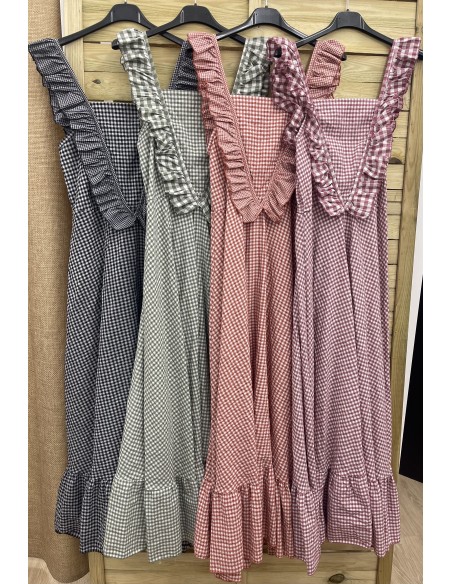 vestido vichy volantito en sisa