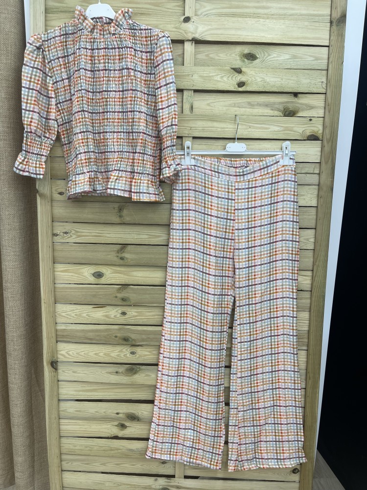 Pantalón culotte cuadros