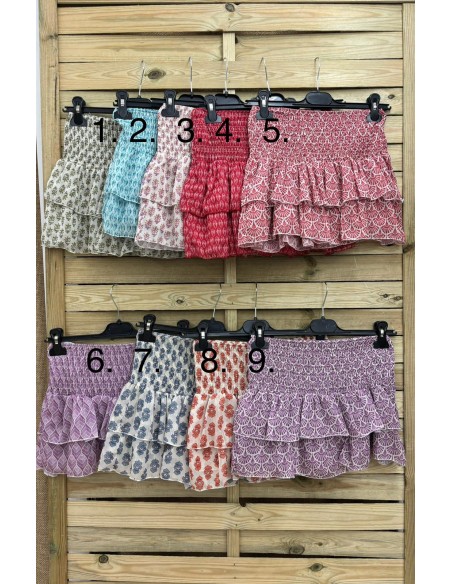 Falda pantalon mini de gasa estampado