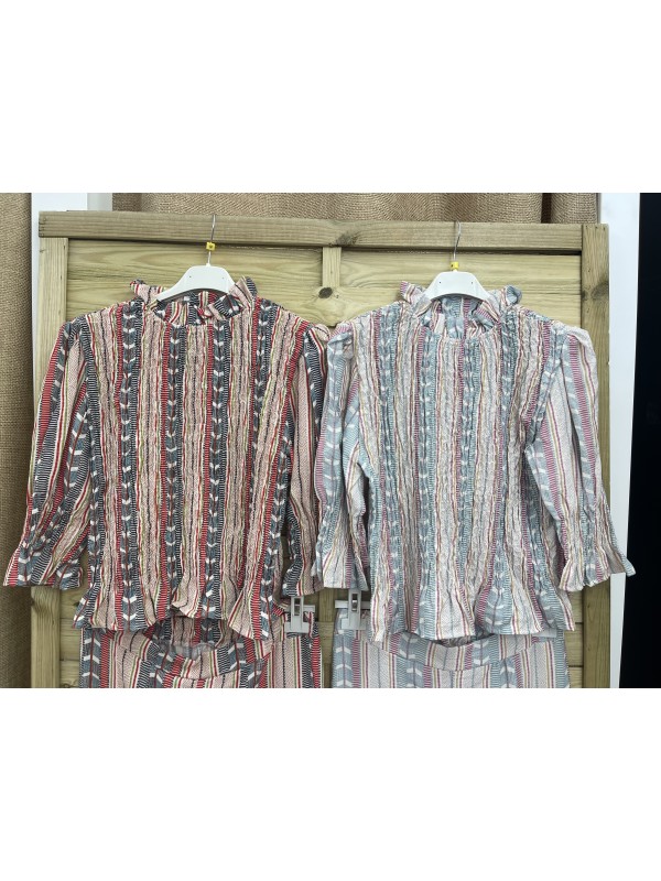 Camisa fruncida étnica 2