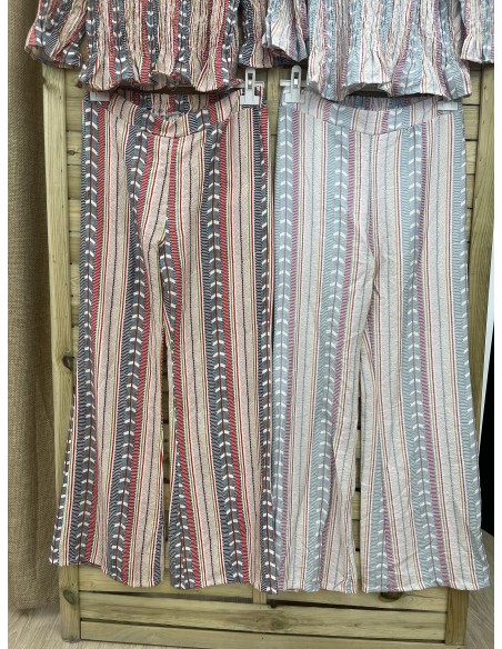 Pantalon recto étnico