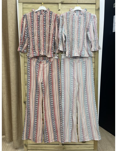 Pantalon recto étnico